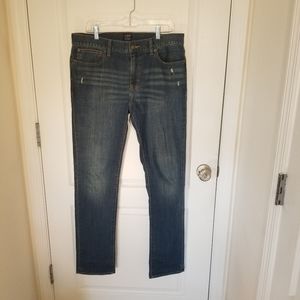 Lightly distressed denim jeans